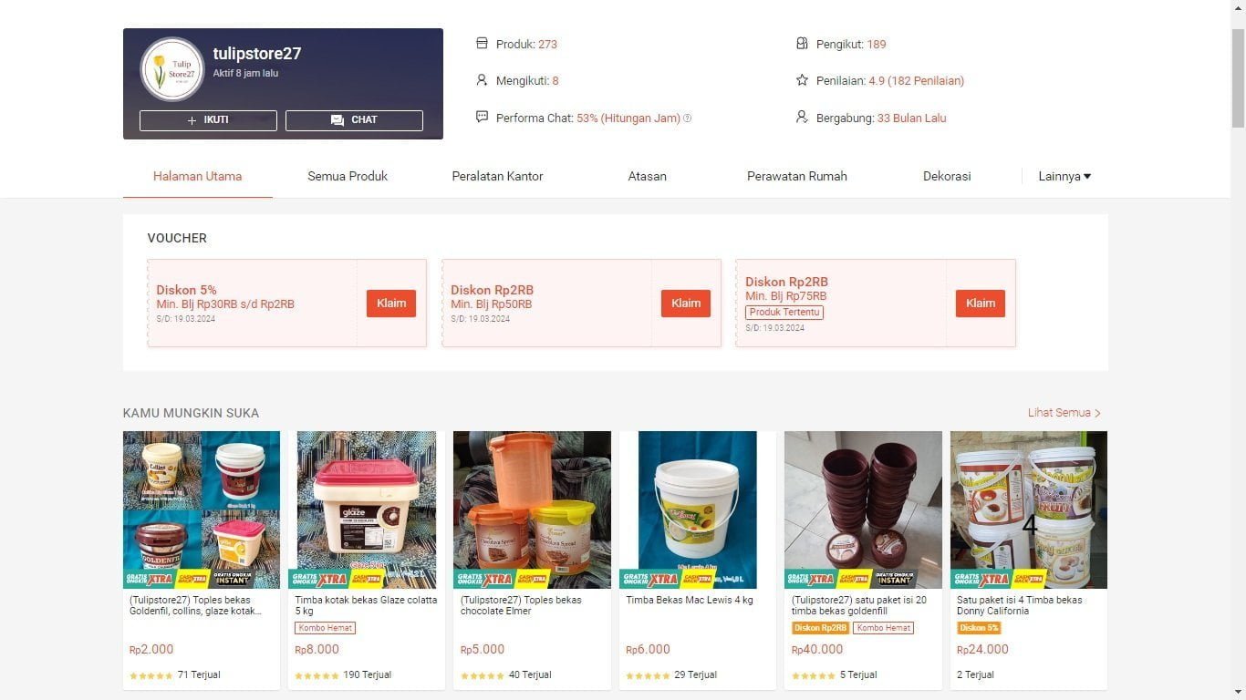 Selling household products on e-commerce
